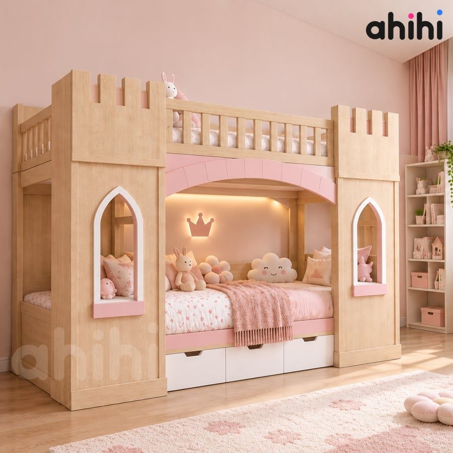Giường tầng lâu đài Ahihi Castle cho bé