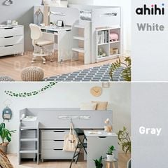Giường tầng thấp Ahihi229 cho bé | Tích hợp bàn học, tủ & kệ sách
