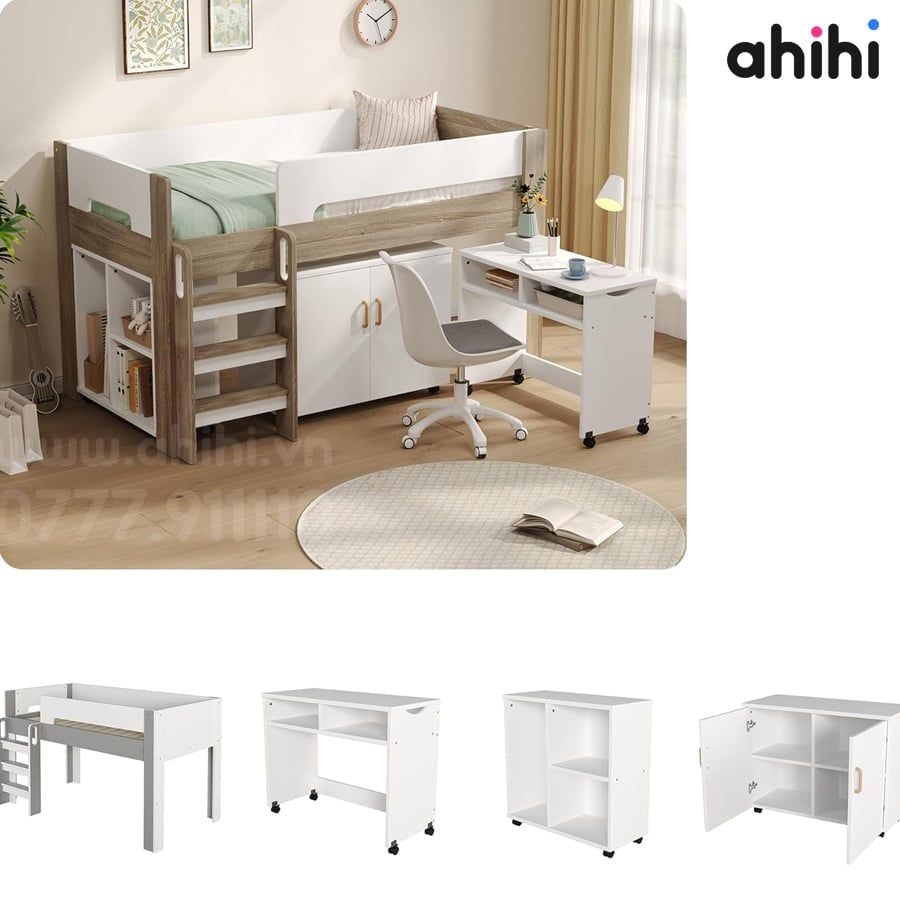 Giường tầng thấp Ahihi212 – giải pháp tối ưu cho phòng hai bé