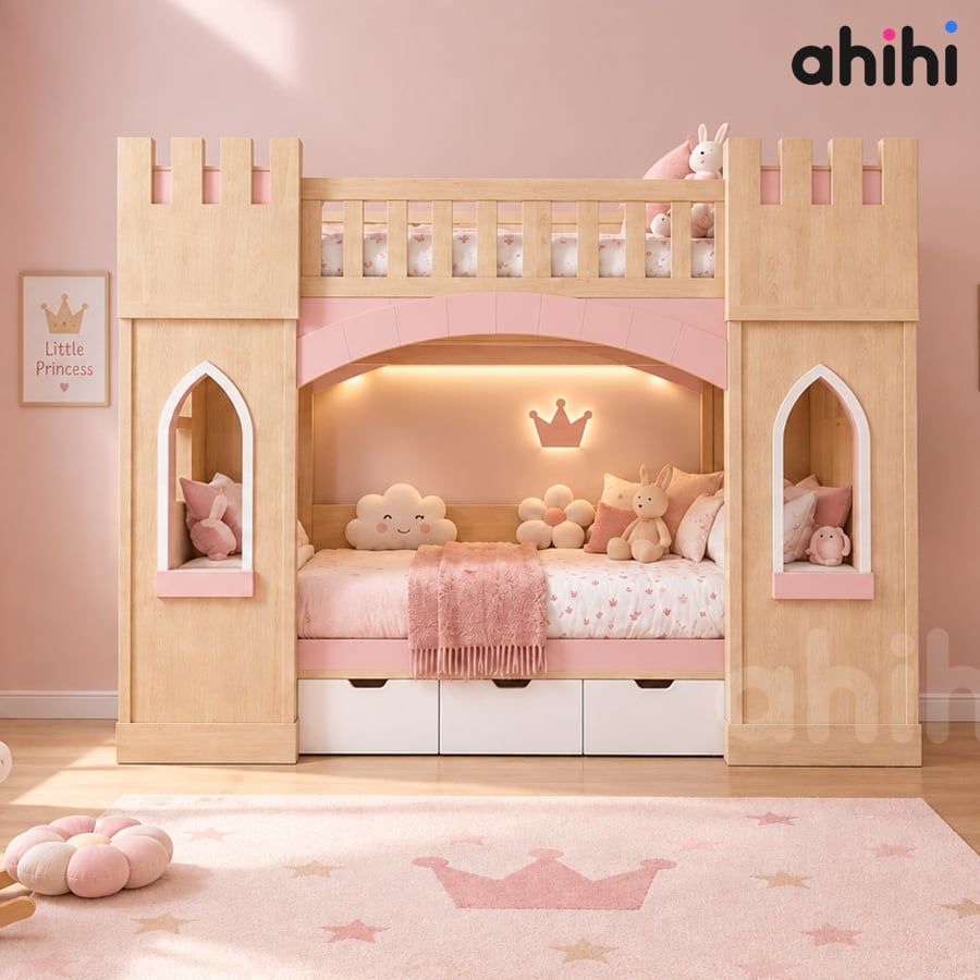 Giường tầng lâu đài Ahihi Castle cho bé