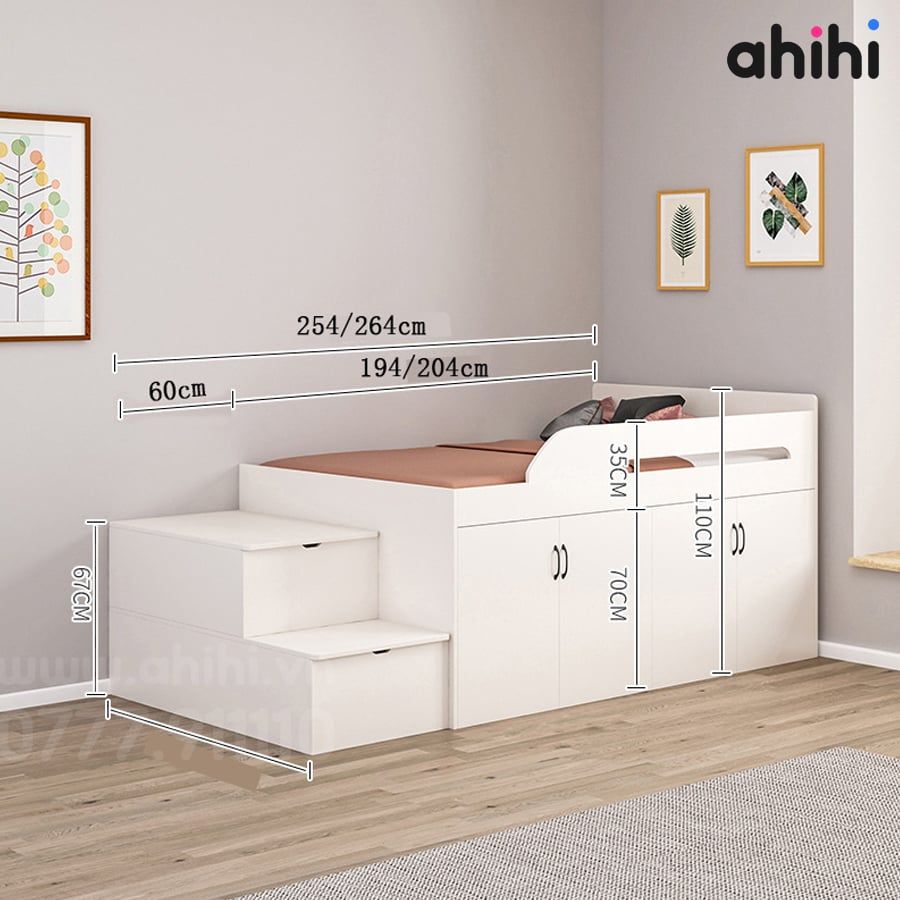 Giường tầng thấp ahihi217 -  Tối ưu không gian cho Bé