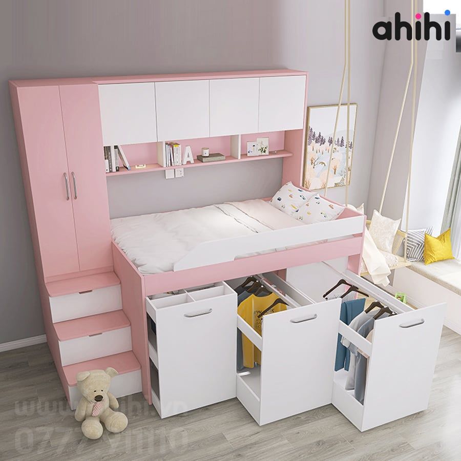 Giường tầng thấp ahihi222 -  Tối ưu không gian cho Bé