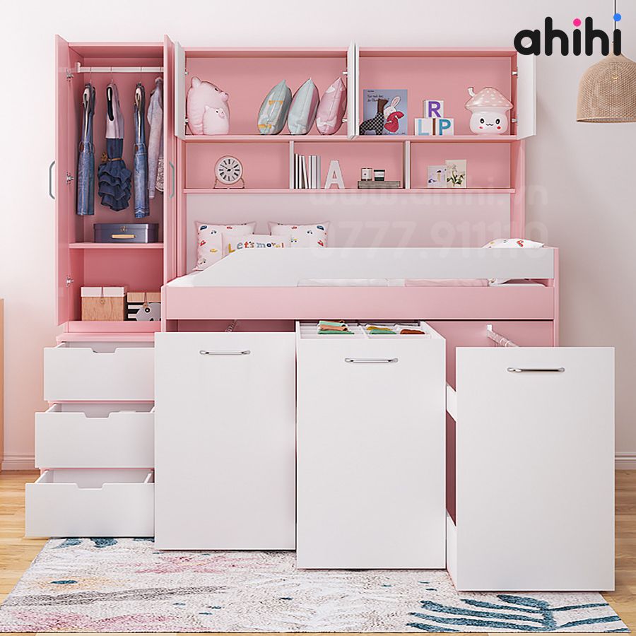 Giường tầng thấp ahihi222 -  Tối ưu không gian cho Bé
