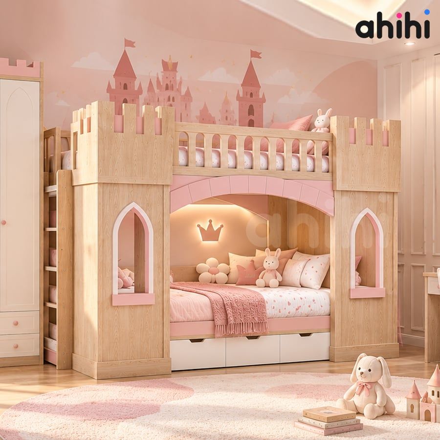 Giường tầng lâu đài Ahihi Castle cho bé