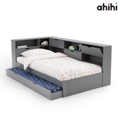 Giường tầng thấp ahihi209 - Thiết kế 2 giường có tích hợp kệ sách