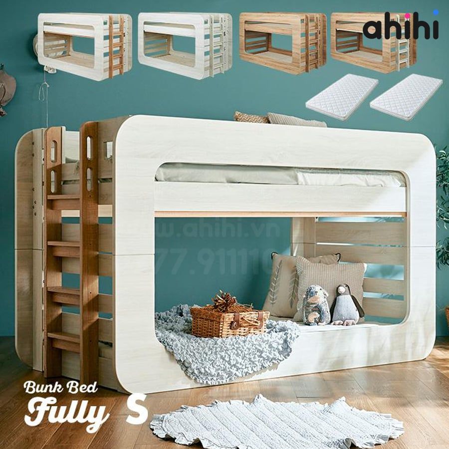 Giường tầng thấp ahihi204 - Thiết kế bo tròn độc đáo