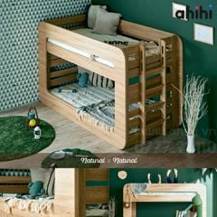 Giường tầng thấp ahihi204 - Thiết kế bo tròn độc đáo