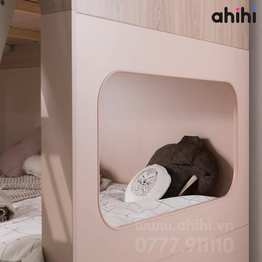 Giường tầng thấp Ahihi202 – giải pháp tối ưu cho phòng hai bé