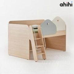 Giường tầng thấp ahihi232 cho bé | Tích hợp bàn học & tủ kéo