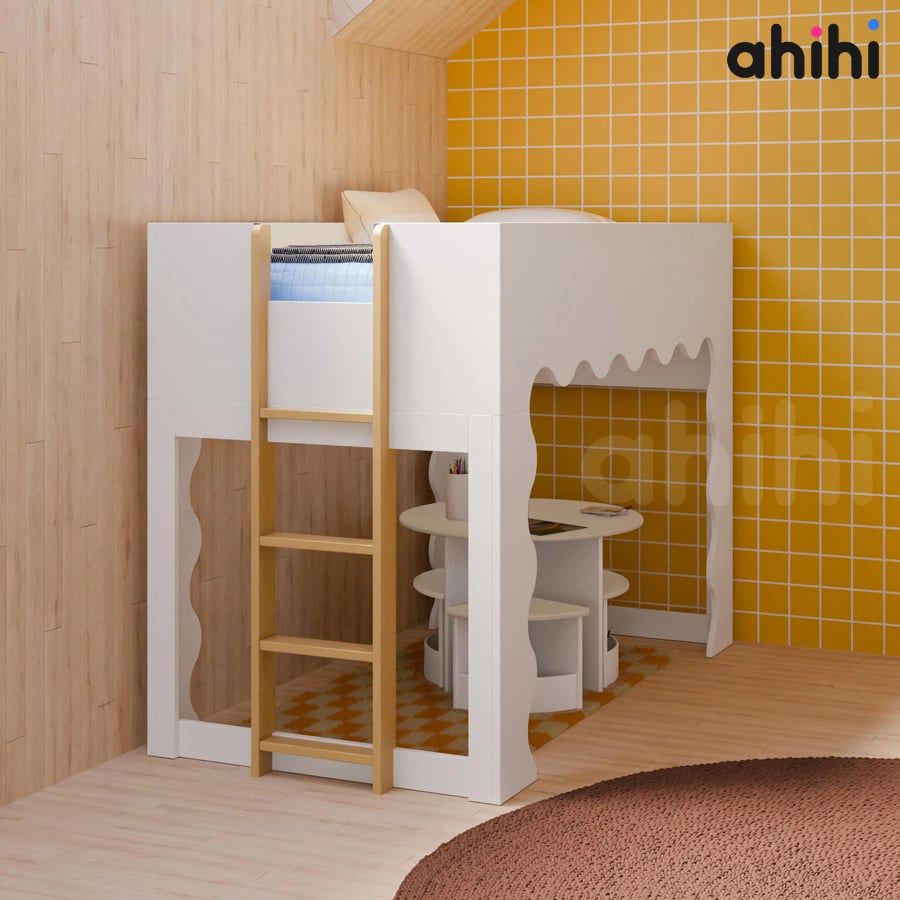 Giường tầng thấp ahihi241 cho bé | Thiết kế nhà nhỏ độc đáo