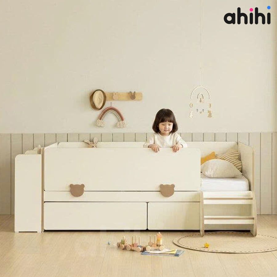 Giường tầng thấp ahihi245 cho bé | Giường kéo đa năng