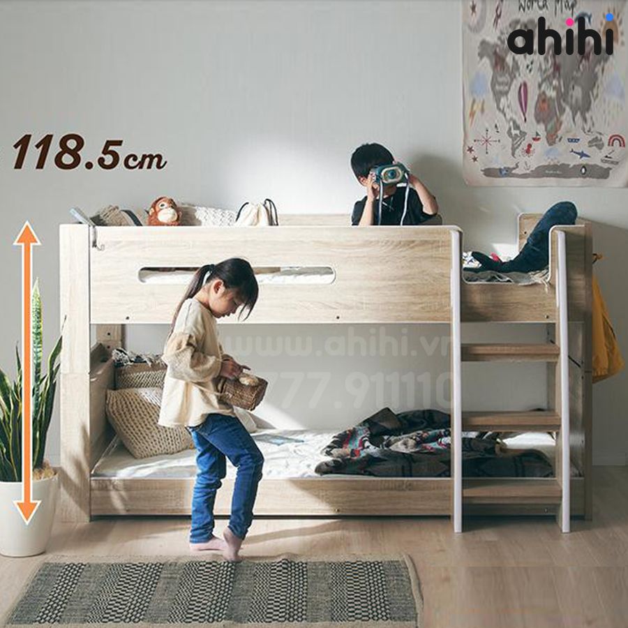 Giường tầng trẻ Em ahihi203 – Thiết kế thông minh, tối ưu không gian cho bé