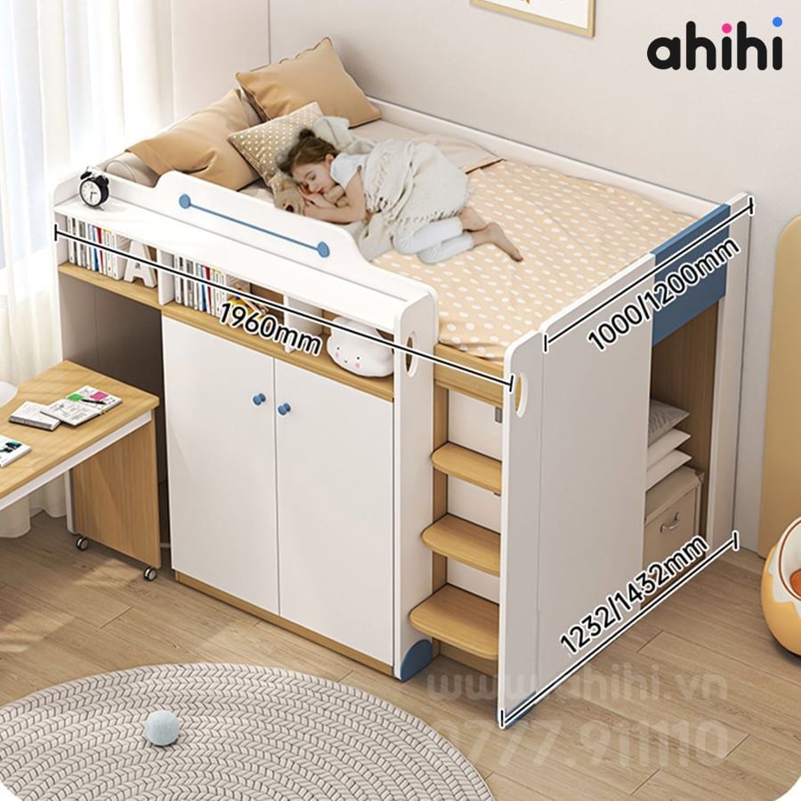 Giường tầng thấp ahihi225 – Đa năng