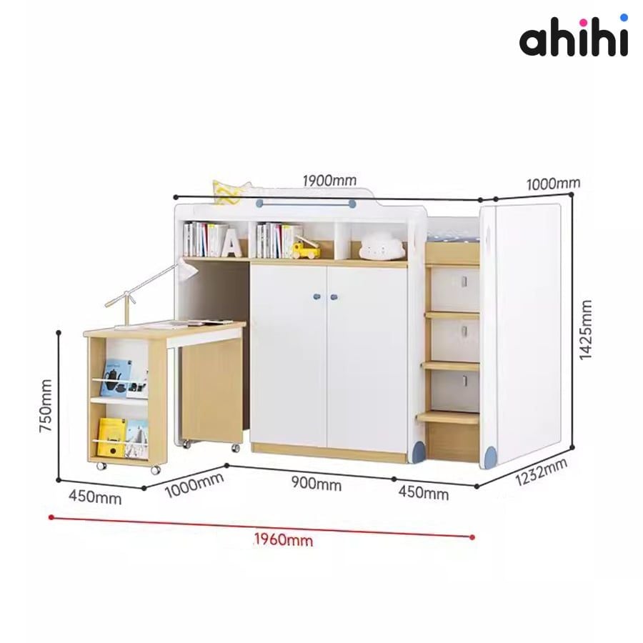 Giường tầng thấp ahihi225 – Đa năng