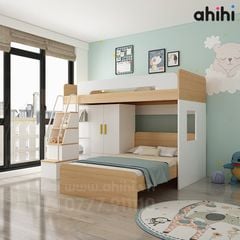 Giường tầng cho bé ahihi02 – Tối ưu không gian, thêm tiện ích cho phòng trẻ