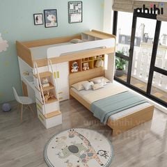 Giường tầng cho bé ahihi02 – Tối ưu không gian, thêm tiện ích cho phòng trẻ