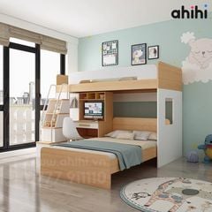 Giường tầng cho bé ahihi02 – Tối ưu không gian, thêm tiện ích cho phòng trẻ