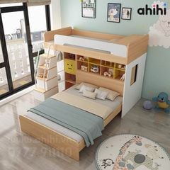 Giường tầng cho bé ahihi02 – Tối ưu không gian, thêm tiện ích cho phòng trẻ