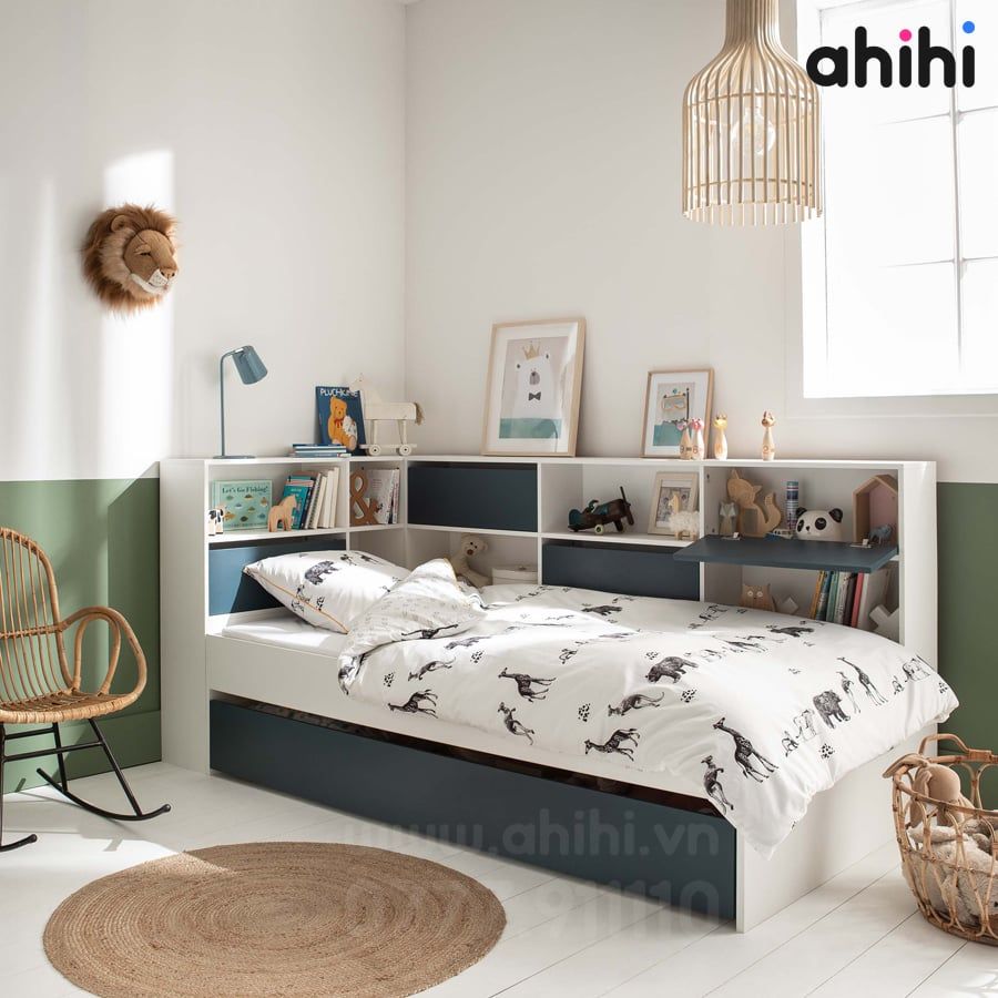 Giường tầng thấp Ahihi211 – Thiết kế thông minh, an toàn cho bé