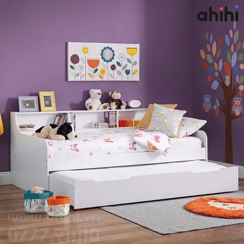Giường tầng thấp Ahihi214 – Giường ngủ trẻ em hiện đại, tối ưu không gian