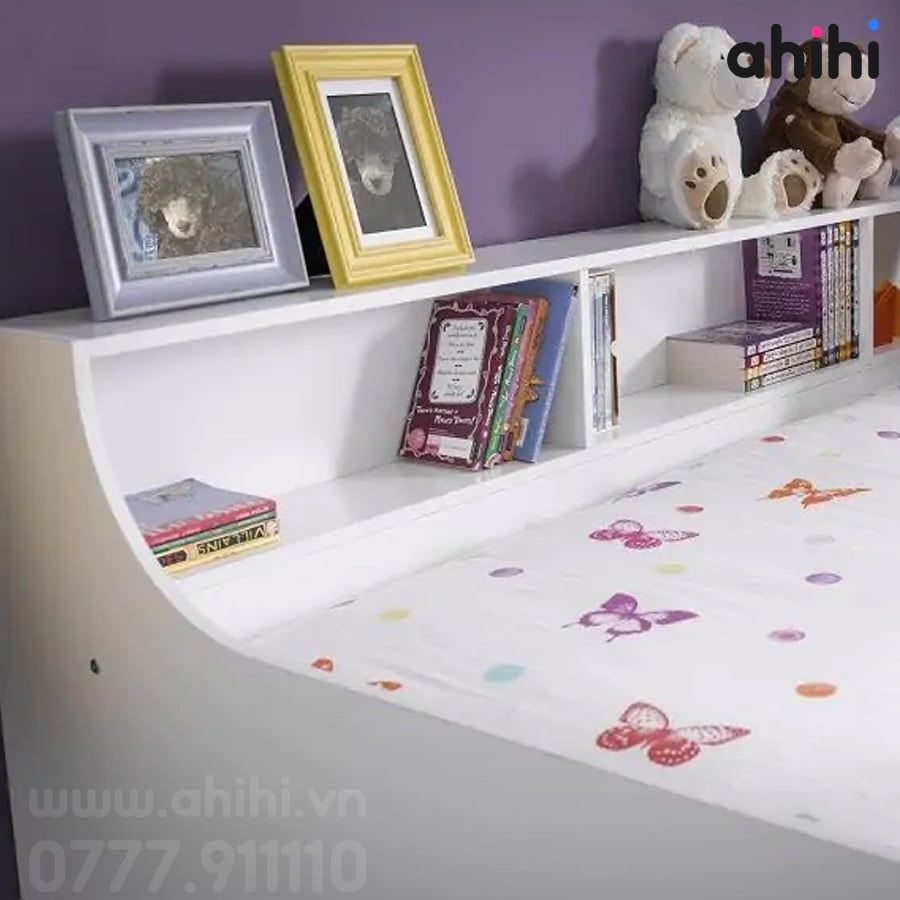 Giường tầng thấp Ahihi214 – Giường ngủ trẻ em hiện đại, tối ưu không gian