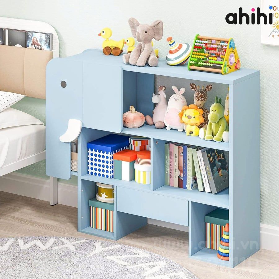 Kệ sách cho bé Ahihi714 hình chú voi – Góc đọc sách đáng yêu cho bé