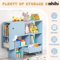 Kệ sách cho bé Ahihi714 hình chú voi – Góc đọc sách đáng yêu cho bé