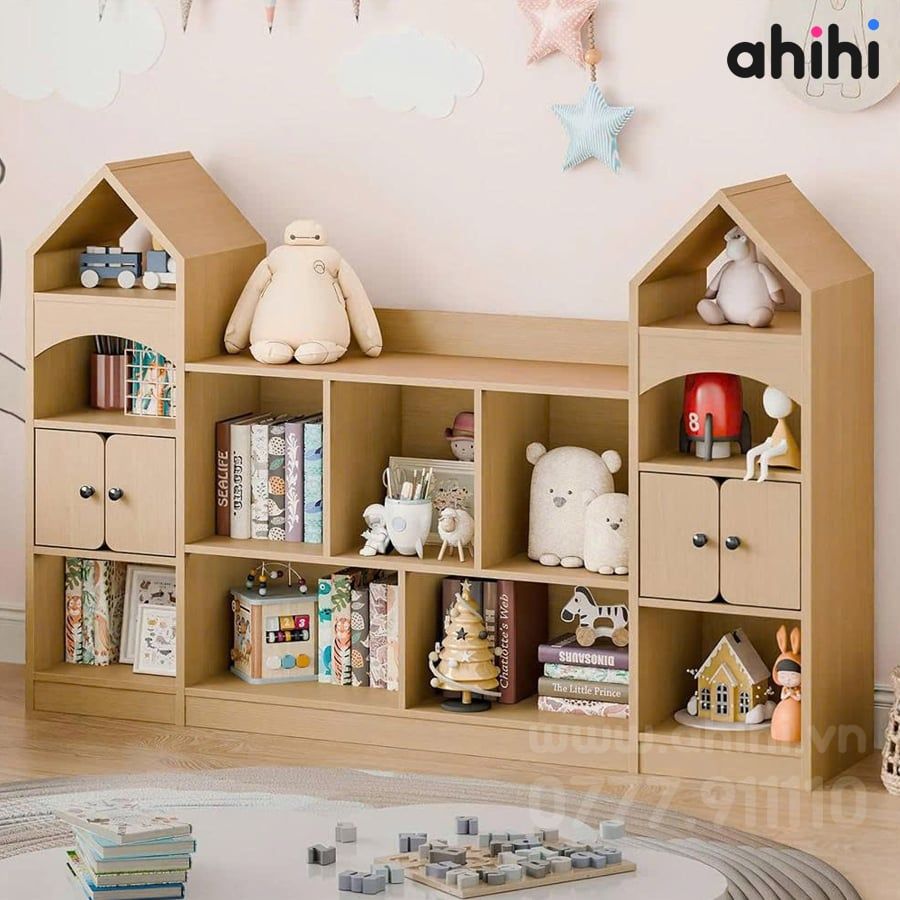 Kệ sách cho bé Ahihi716 hình ngôi nhà