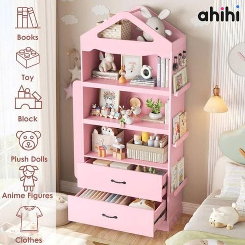 Kệ sách Ahihi702 – Kệ sách cho bé thiết kế tiện dụng