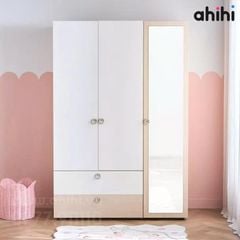 Tủ quần áo trẻ em Ahihi604 – MDF HMR chống ẩm, an toàn