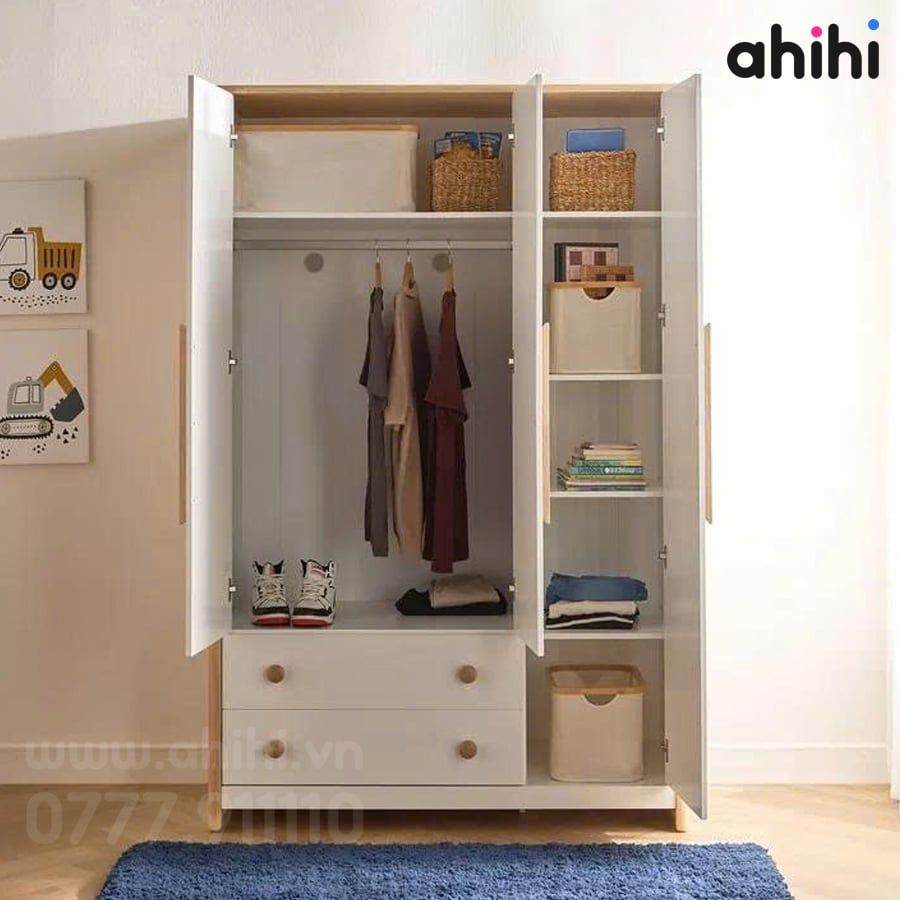 Tủ quần áo trẻ em Ahihi601 đẹp, hiện đại | Ahihi