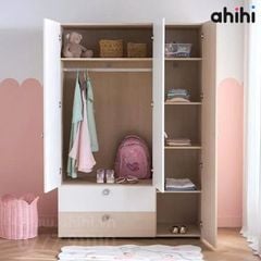 Tủ quần áo trẻ em Ahihi604 – MDF HMR chống ẩm, an toàn