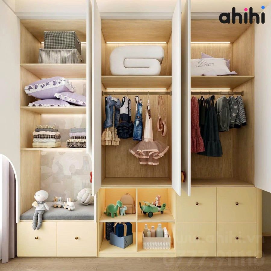 Tủ quần áo trẻ Em ahihi613 – Gọn gàng và tiện dụng