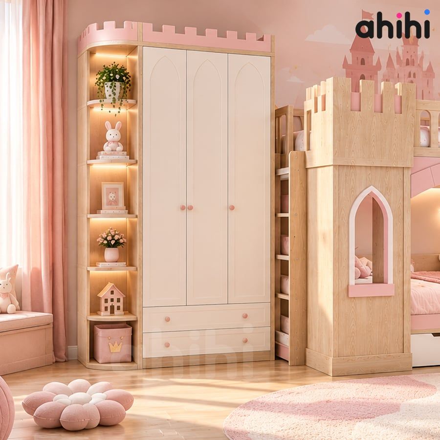 Tủ quần áo lâu đài Ahihi Castle cho bé