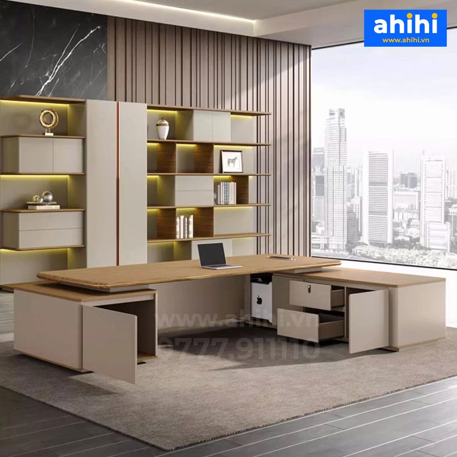 Bàn giám đốc hiện đại Ahihi102 – Gỗ cao cấp, sang trọng, tinh tế