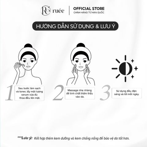  Serum Dưỡng Trắng Da RUÉE Hỗ Trợ Làm Sáng, Đều Màu Da Blanc Peau Ampoule Serum 50ml 