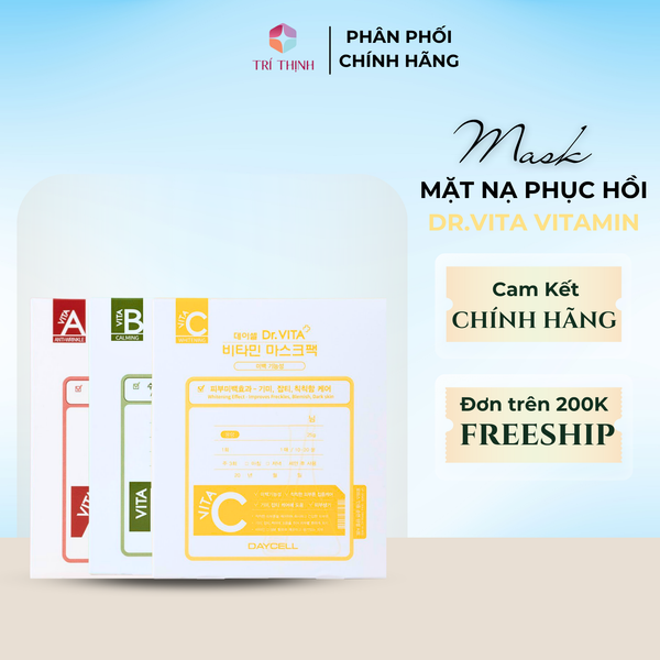  DAYCELL Dr.VITA Vitamin Mask (A/B/C) – Mặt nạ Hiệu Thuốc Dr.VITA Vitamin 10 miếng/ hộp 