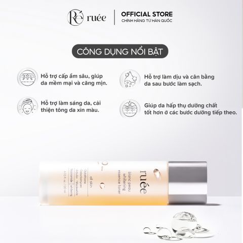  Toner Dưỡng Ẩm RUÉE Hỗ Trợ Làm Sáng Da Căng Bóng Blanc Peau Essence Toner 120ml 