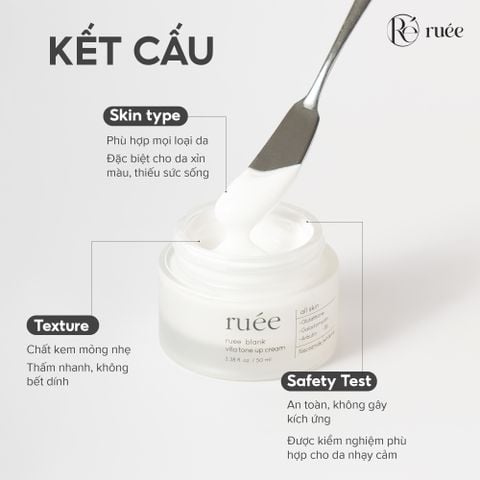  Kem Ngày Nâng Tông Da RUÉE Giúp Trắng Sáng, Đều Màu Da Blanc Peau Vita Tone Up Cream 50ml 