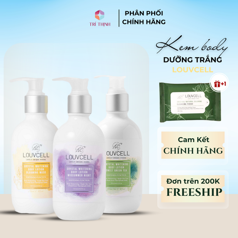  Kem body dưỡng trắng da cấp ẩm body Louv Cell Crystal Whitening Body Lotion Bản Nâng Cấp 