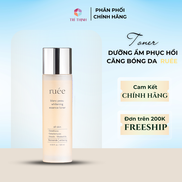  Toner Dưỡng Ẩm RUÉE Hỗ Trợ Làm Sáng Da Căng Bóng Blanc Peau Essence Toner 120ml 