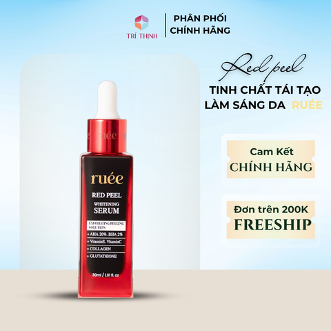  Serum Peel Da RUÉE Hỗ Trợ Làm Sáng Da Red Peel AHA 20% BHA 2% Serum 30ml 