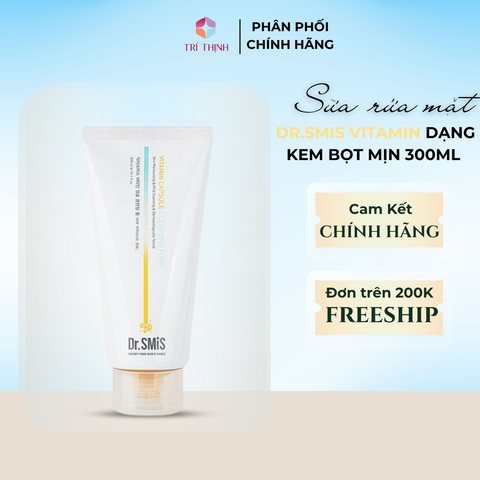  Sữa rửa mặt dạng kem bọt mịn 300ml – Dr SMiS Vitamin Capsule Cleansing Foam 300ml 