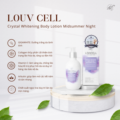 Kem body dưỡng trắng da cấp ẩm body Louv Cell Crystal Whitening Body Lotion Bản Nâng Cấp 