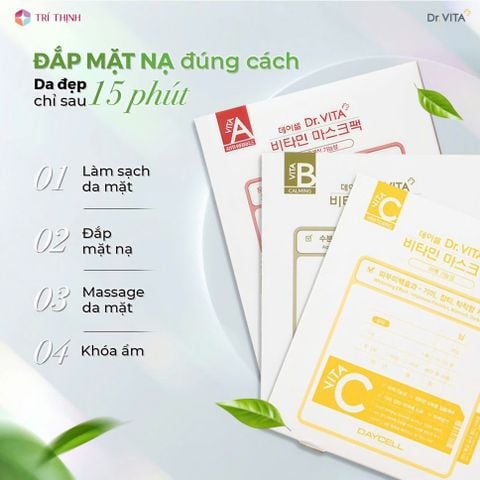 DAYCELL Dr.VITA Vitamin Mask (A/B/C) – Mặt nạ Hiệu Thuốc Dr.VITA Vitamin 10 miếng/ hộp 