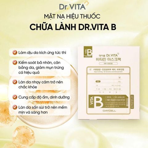  DAYCELL Dr.VITA Vitamin Mask (A/B/C) – Mặt nạ Hiệu Thuốc Dr.VITA Vitamin 10 miếng/ hộp 