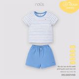 BỘ CỘC ÁO KẺ XANH PHỐI QUẦN XANH NOUS