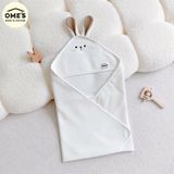 Ủ CHOÀNG THÊU COTTON HÌNH THỎ OME'S