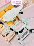 XE SCOOTER KIÊM XE ĐẨY MÁI CHE 619A