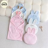 Ủ CHOÀNG THÊU COTTON HÌNH THỎ OME'S